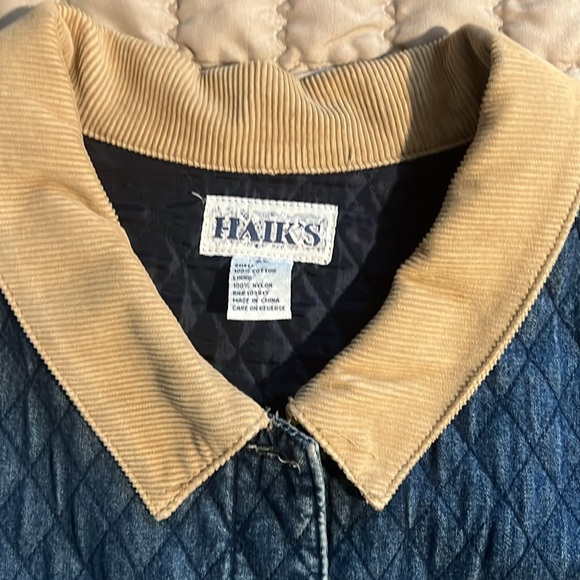 Haik’s Vintage 90s Women’s Barn Chore Coat patchwork design Denim Blue Size 2X - Picture 2 of 7